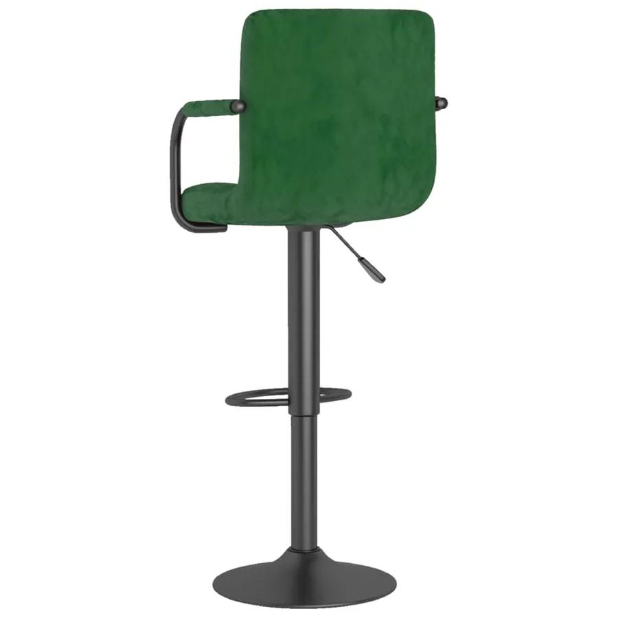 Tabourets de bar lot de 2 vert foncé velours - 6