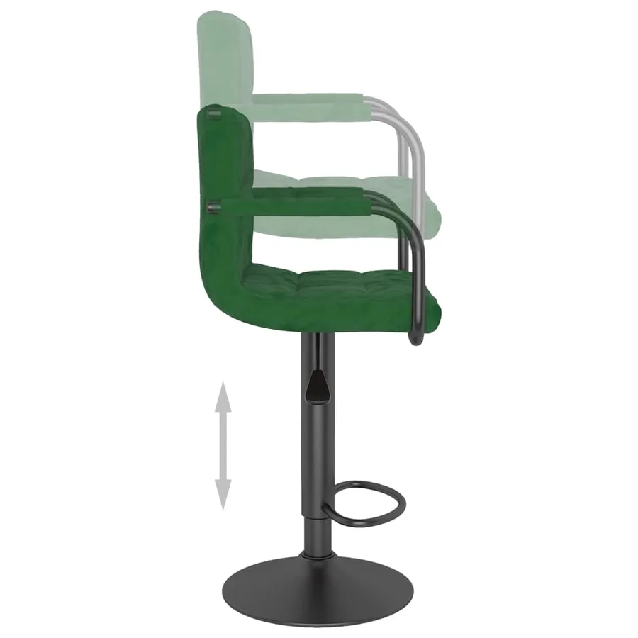 Tabourets de bar lot de 2 vert foncé velours - 7