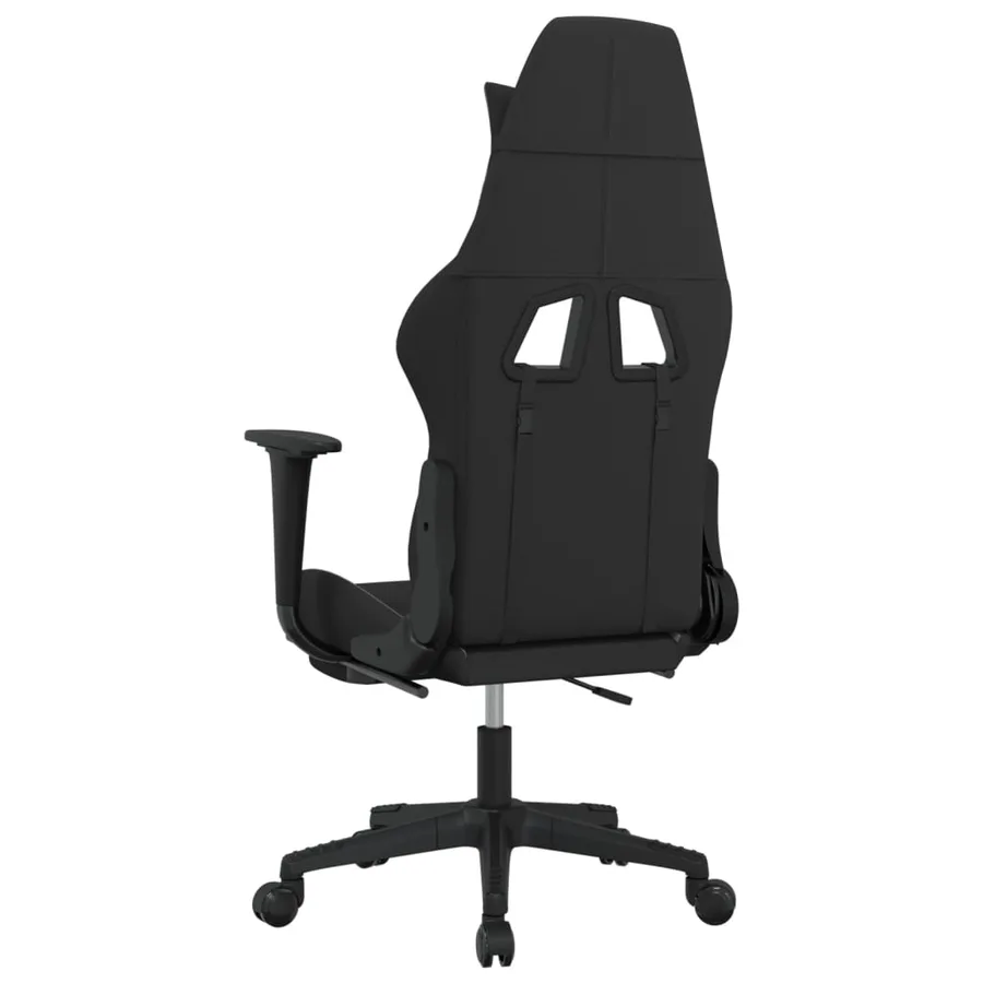 Chaise de jeu avec repose-pied Noir et gris clair Tissu - 5