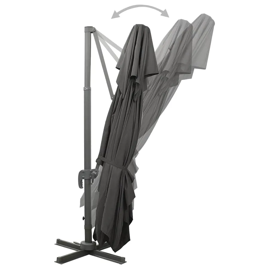 Parasol de jardin déporté avec double plateau Anthracite 400 x 300 cm - 5