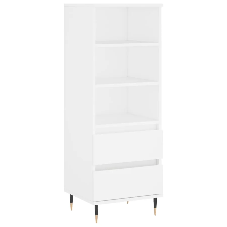 Buffet haut Blanc 40x36x110 cm Bois d'ingénierie - 2