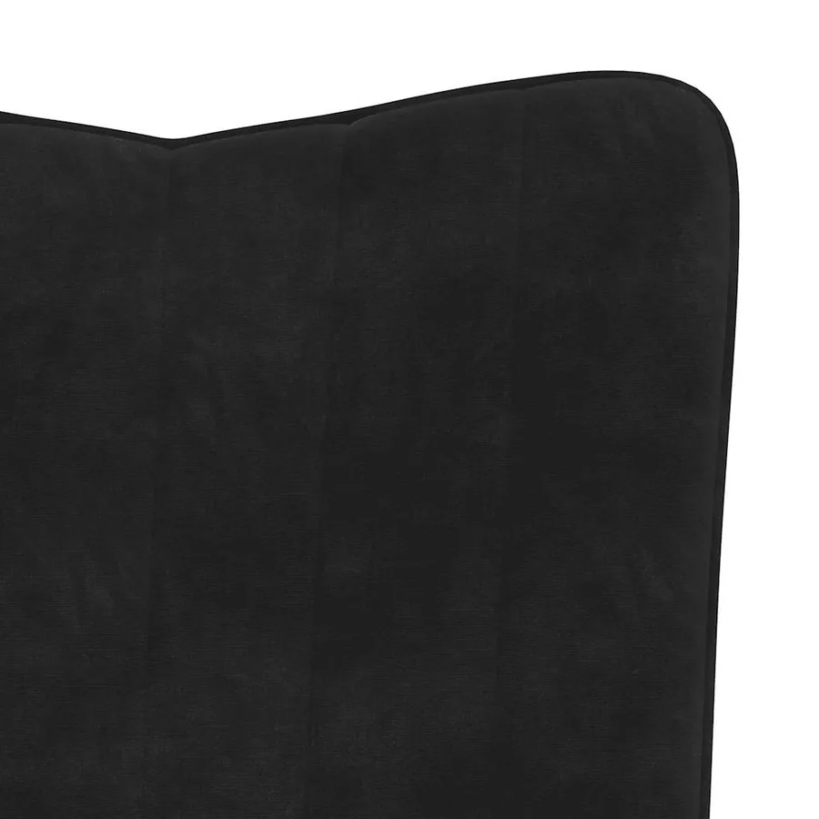 Chaise de relaxation avec tabouret Noir Velours - 10