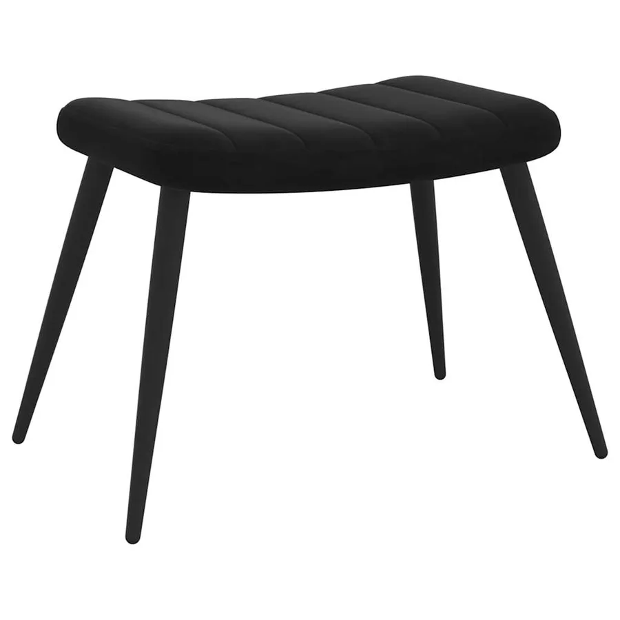 Chaise de relaxation avec tabouret Noir Velours - 8