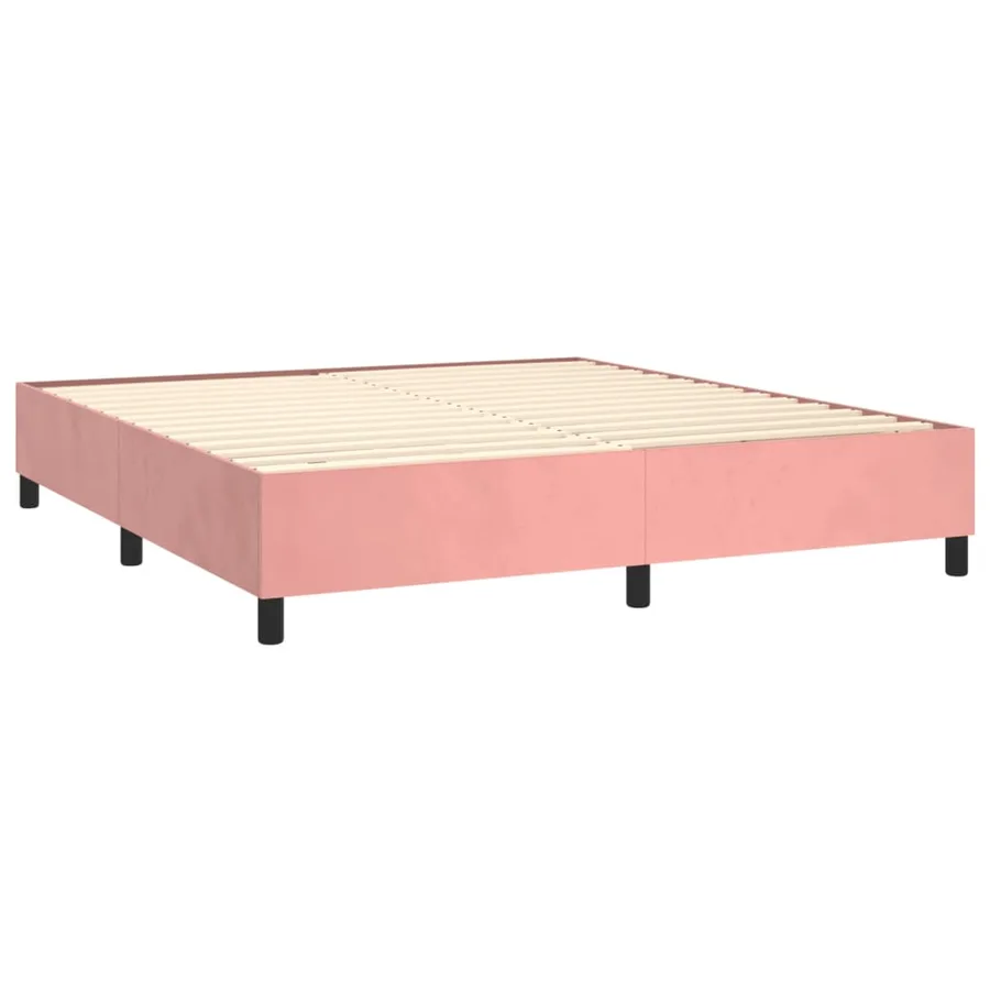 Sommier à lattes de lit avec matelas Rose 200x200 cm Velours - 4