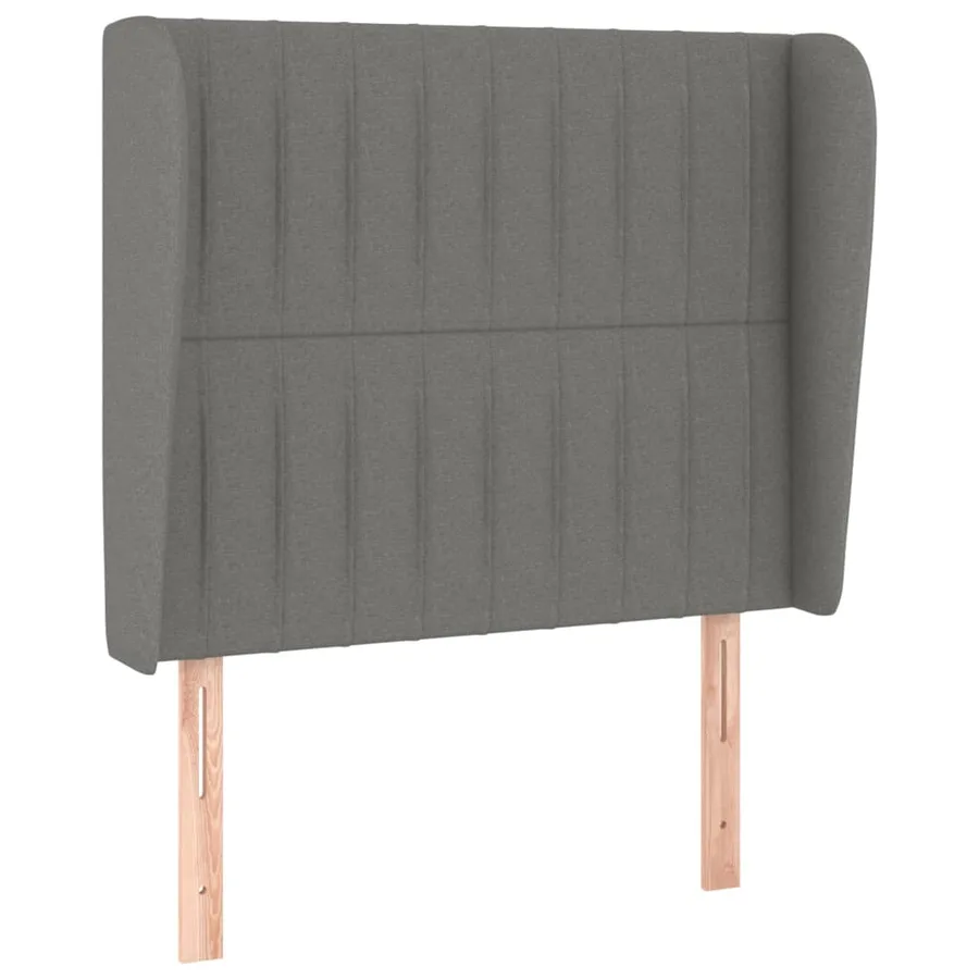 Tête de lit avec oreilles Gris foncé 83x23x118/128 cm Tissu - 2