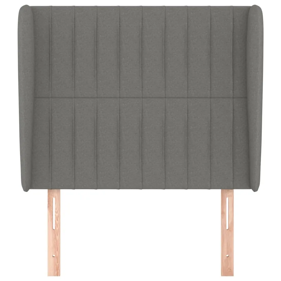 Tête de lit avec oreilles Gris foncé 83x23x118/128 cm Tissu - 3
