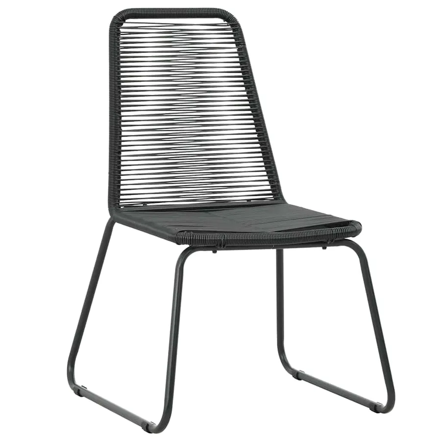 Ensemble à manger de jardin 7 pcs PVC résine tressée noir - 5