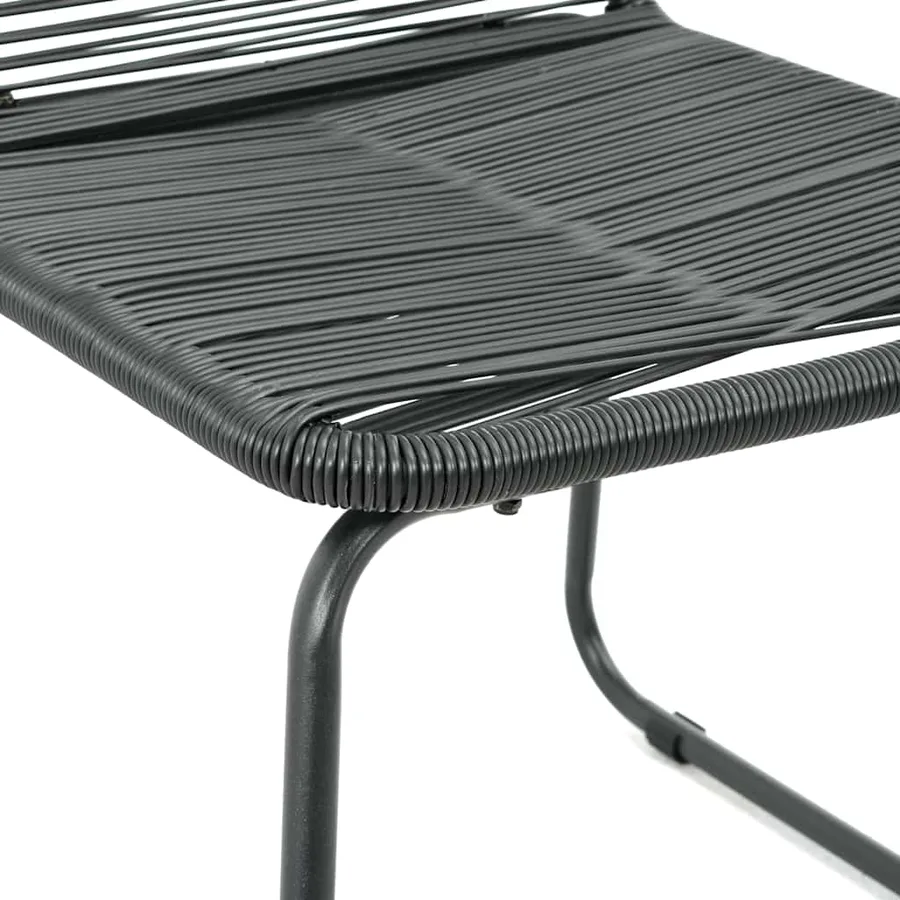Ensemble à manger de jardin 7 pcs PVC résine tressée noir - 6