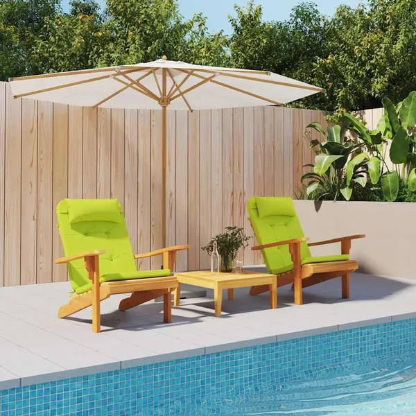 Coussins de chaise Uni 2 pcs Vert vif. 58 x 77 x 4,5 cm