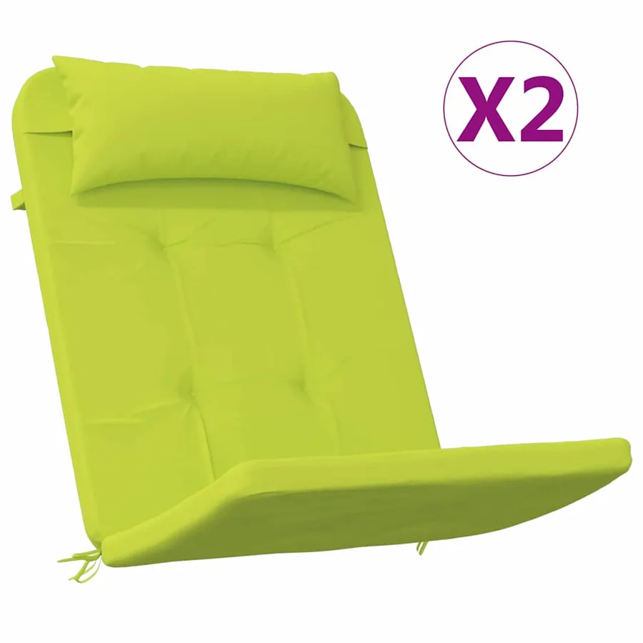Coussins de chaise Uni 2 pcs Vert vif. 58 x 77 x 4,5 cm - 2