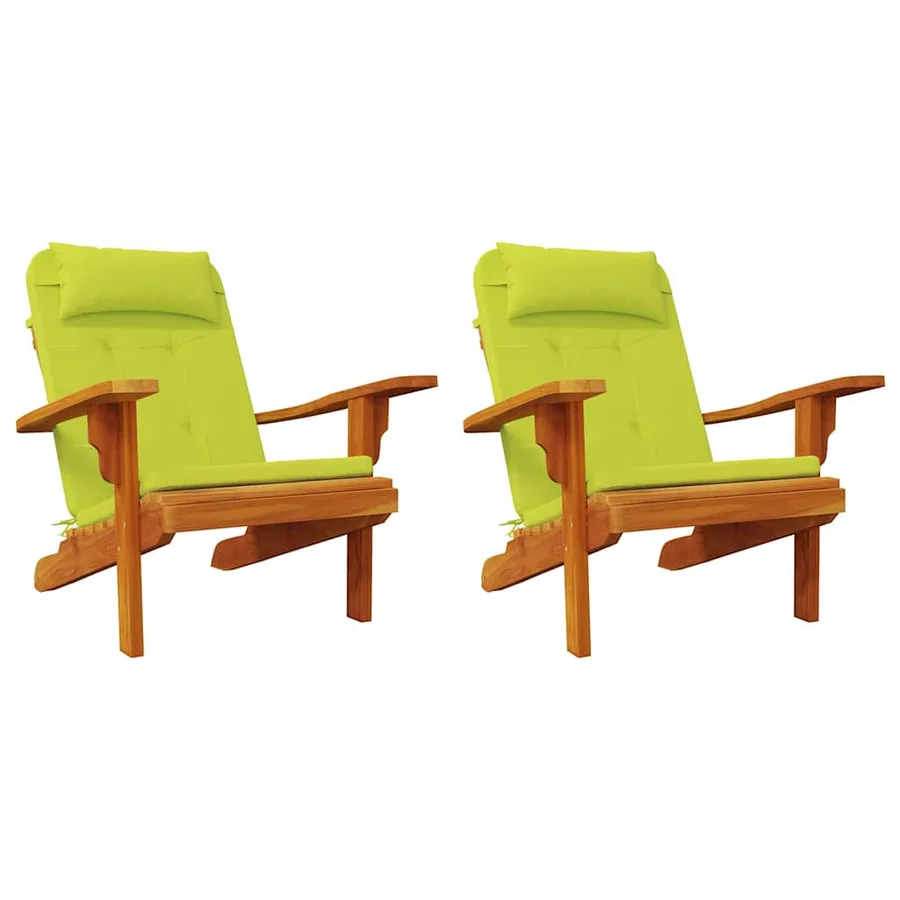 Coussins de chaise Uni 2 pcs Vert vif. 58 x 77 x 4,5 cm - 3