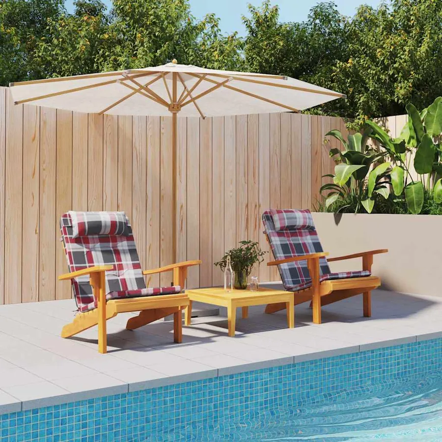 Coussins de chaise 2 pcs Vichy Rouge 58 x 77 x 4,5 cm