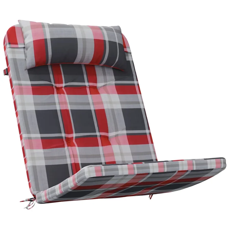 Coussins de chaise 2 pcs Vichy Rouge 58 x 77 x 4,5 cm - 5