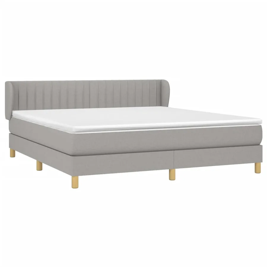 Sommier à lattes de lit avec matelas Gris clair 160x200cm Tissu - 3
