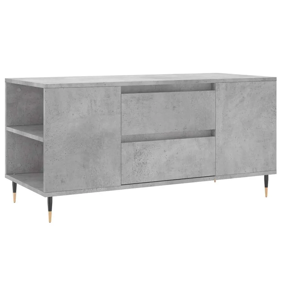 Table basse gris béton 102x44,5x50 cm bois d'ingénierie - 2