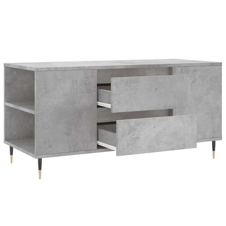 Table basse gris béton 102x44,5x50 cm bois d'ingénierie - 6