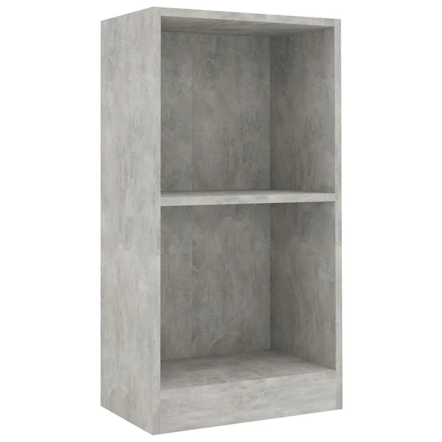 Bibliothèque gris béton 40x24x75 cm bois d'ingénierie - 2