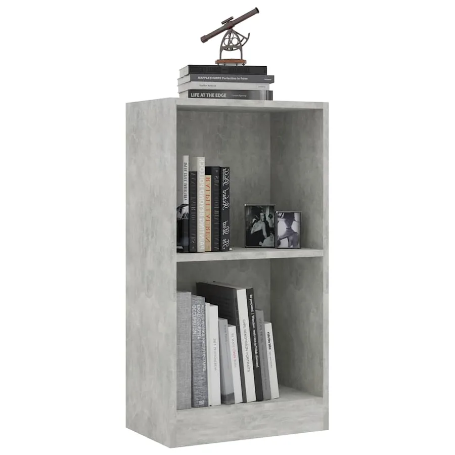 Bibliothèque gris béton 40x24x75 cm bois d'ingénierie - 5
