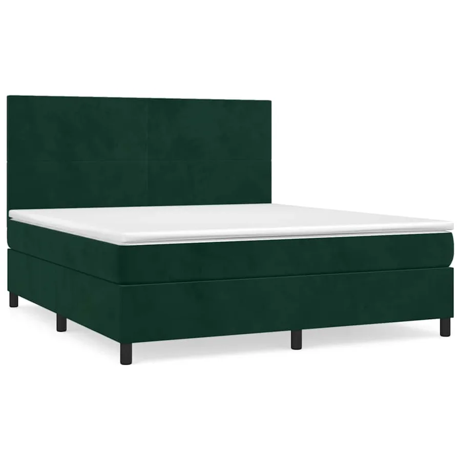 Sommier à lattes de lit et matelas Vert foncé 180x200cm Velours - 2