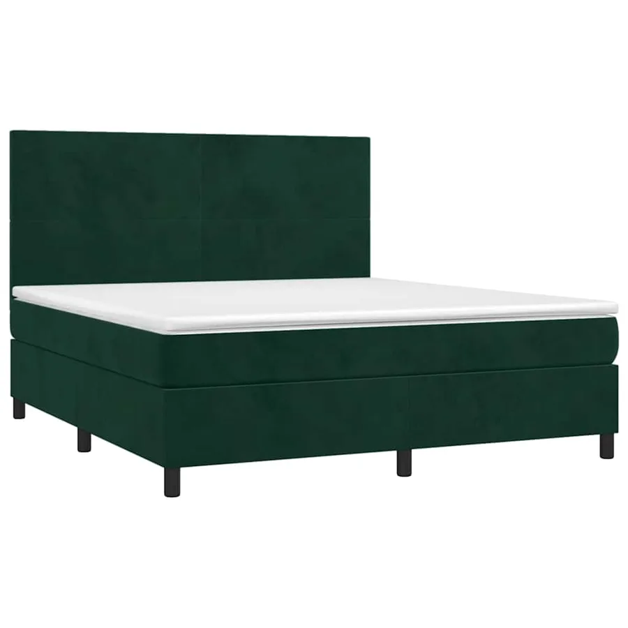 Sommier à lattes de lit et matelas Vert foncé 180x200cm Velours - 3