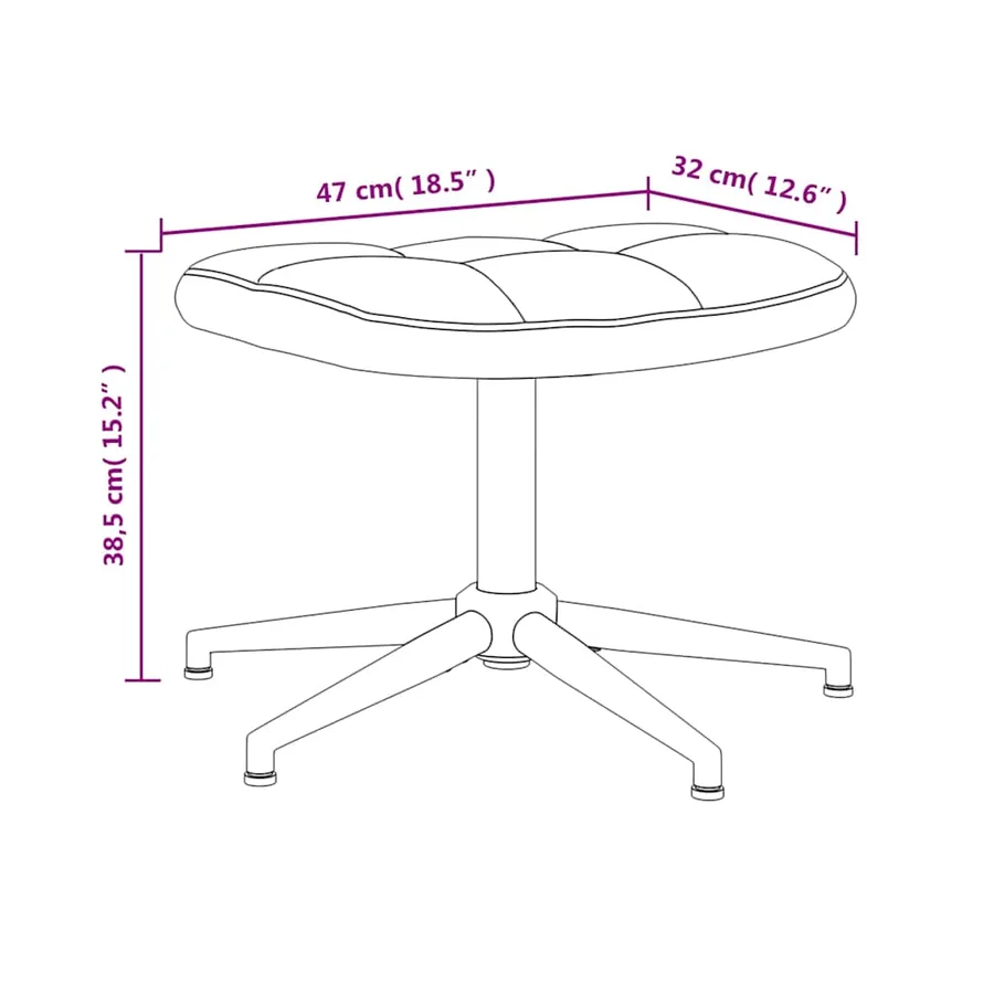 Chaise de relaxation avec tabouret Rose Velours - 12