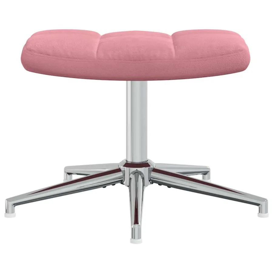 Chaise de relaxation avec tabouret Rose Velours - 8