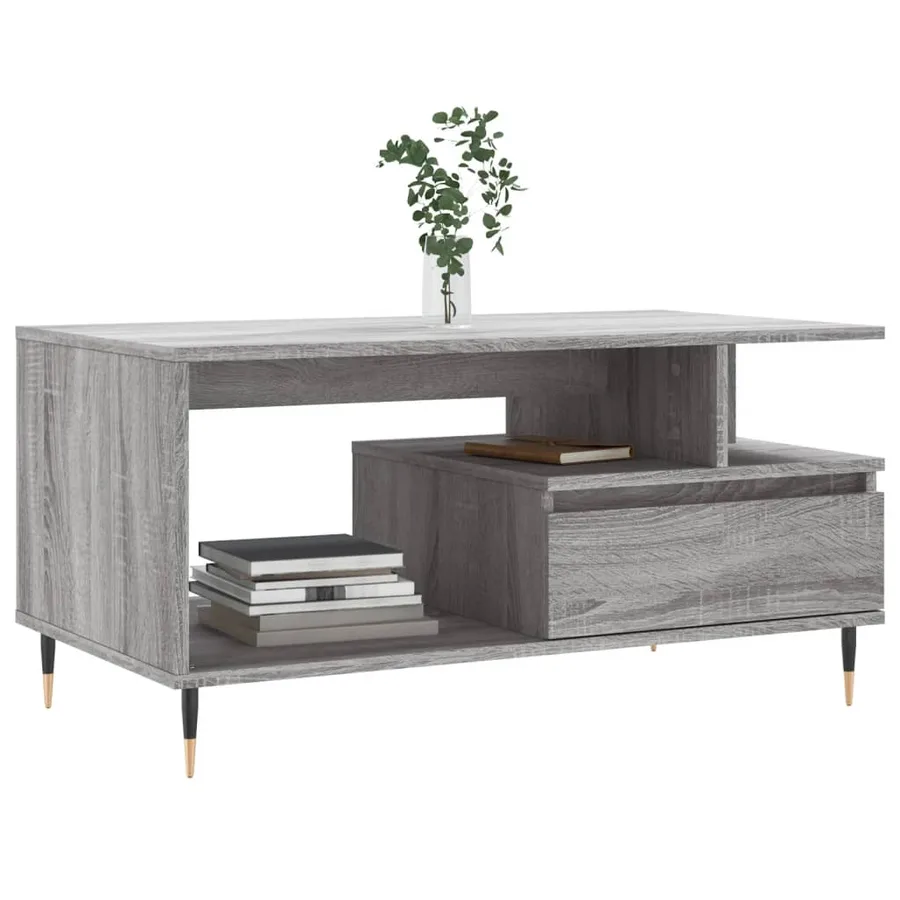 Table basse Sonoma gris 90x49x45 cm Bois d'ingénierie - 3