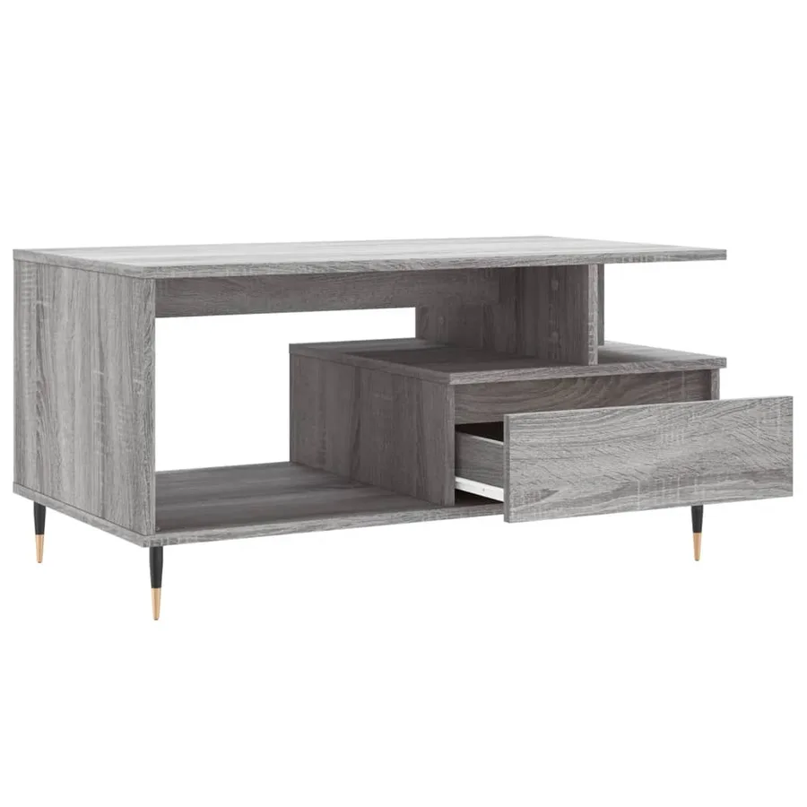 Table basse Sonoma gris 90x49x45 cm Bois d'ingénierie - 6