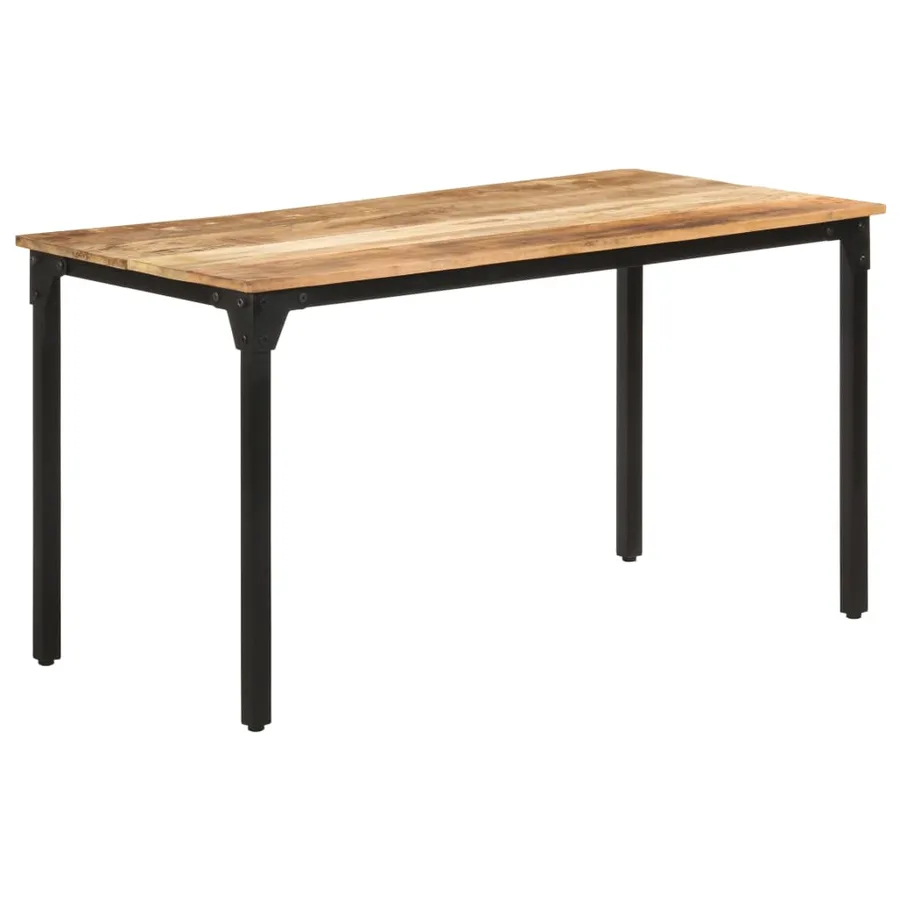Table de salle à manger 140x70x76 cm Bois de manguier brut - 9