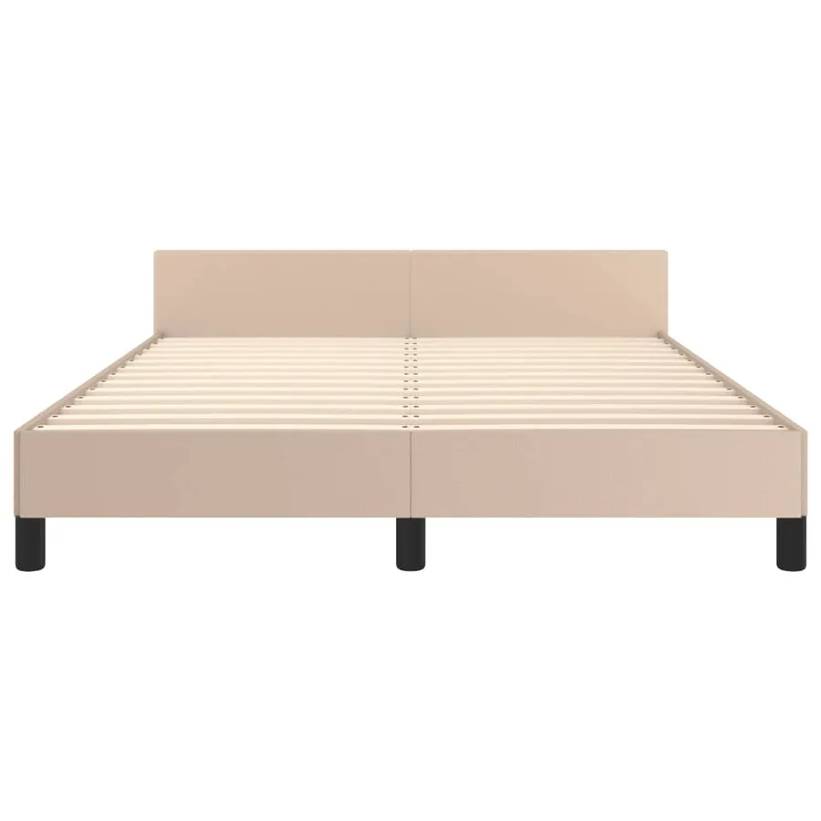 Cadre de lit sans matelas cappuccino 140x190 cm similicuir - 6