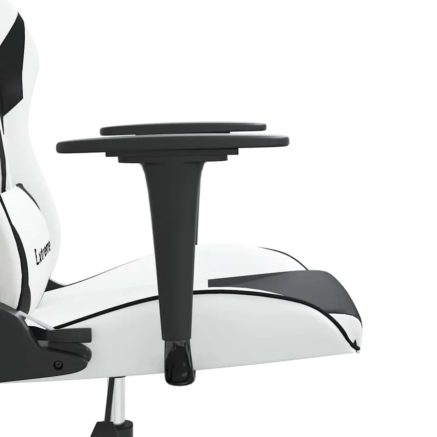 Chaise de jeu Blanc et noir Similicuir - 10