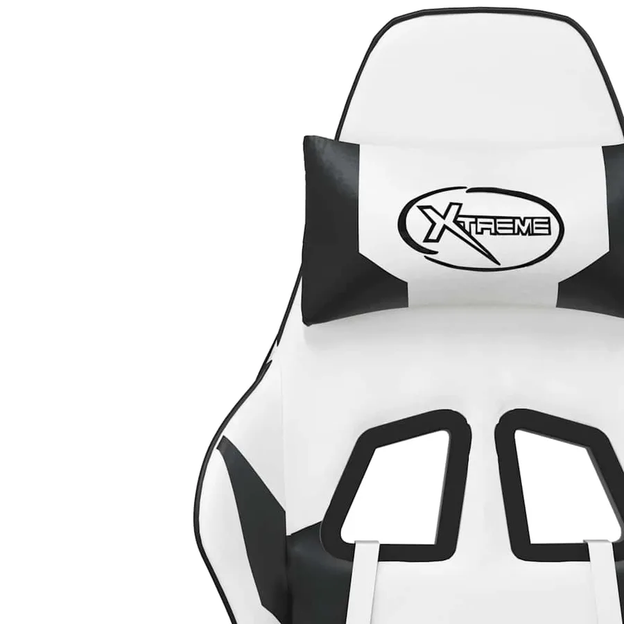 Chaise de jeu Blanc et noir Similicuir - 11
