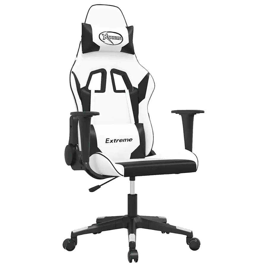 Chaise de jeu Blanc et noir Similicuir - 2