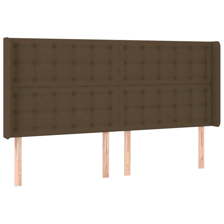 Tête de lit à LED Marron foncé 183x16x118/128 cm Tissu - 3