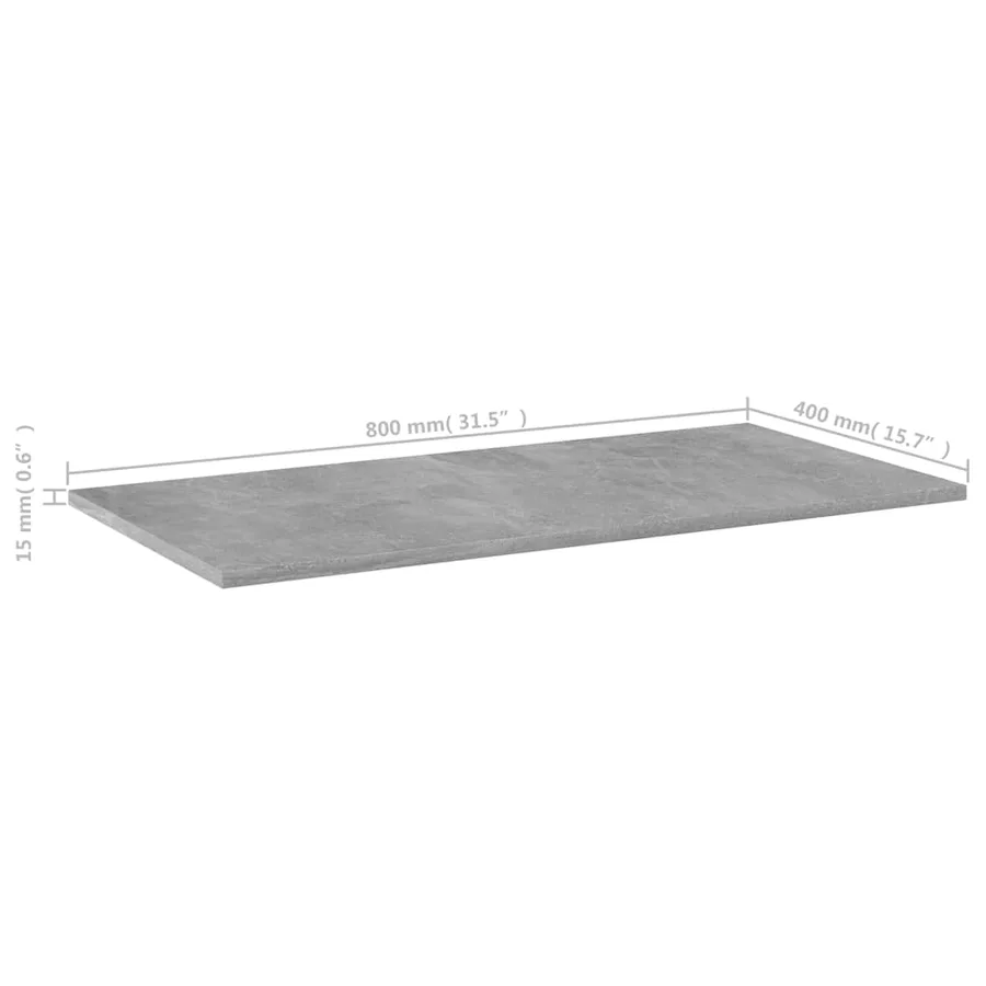 Panneaux de bibliothèque 8 pcs Gris béton 80x40x1,5cm Aggloméré - 5