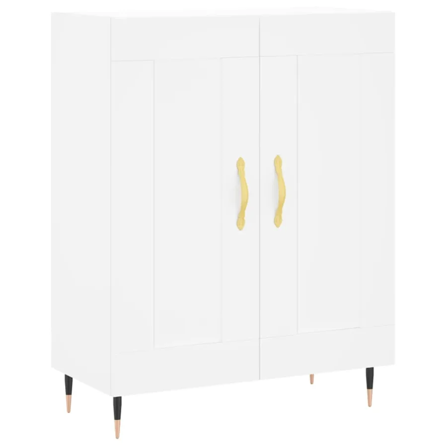 Buffet haut Blanc 69,5x34x180 cm Bois d'ingénierie - 5