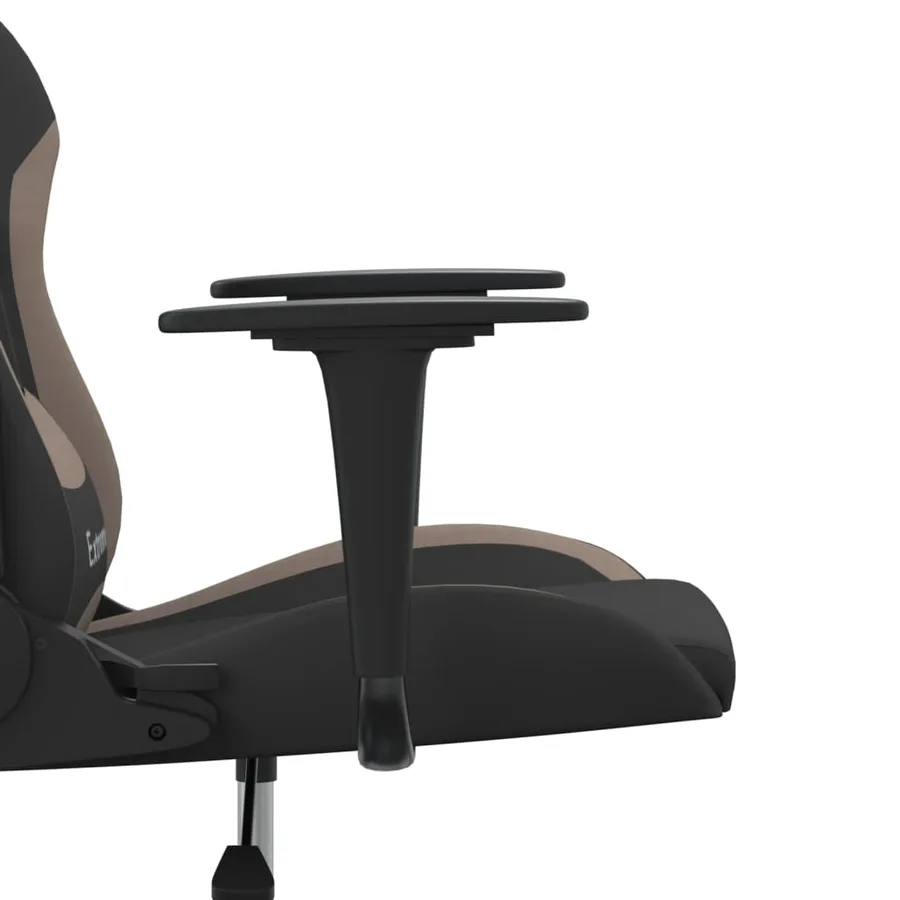 Chaise de jeu de massage Noir et taupe Tissu - 10