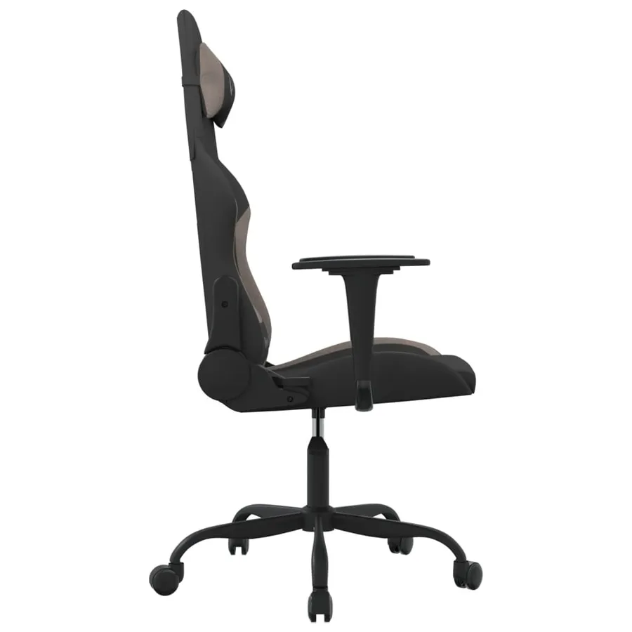 Chaise de jeu de massage Noir et taupe Tissu - 4