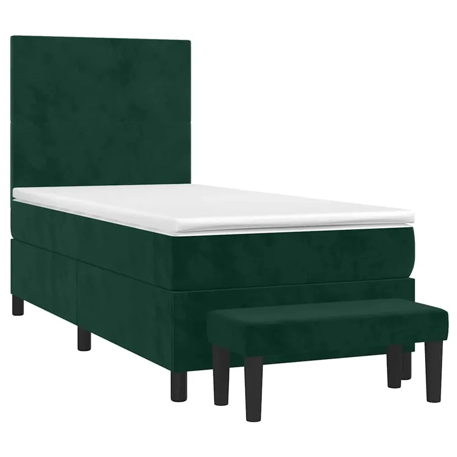 Sommier à lattes de lit et matelas Vert foncé 80x200 cm Velours - 3