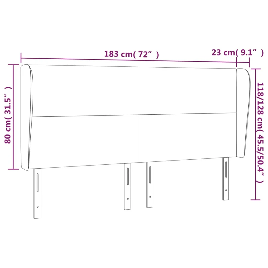 Tête de lit avec oreilles Cappuccino 183x23x118/128 cm - 9