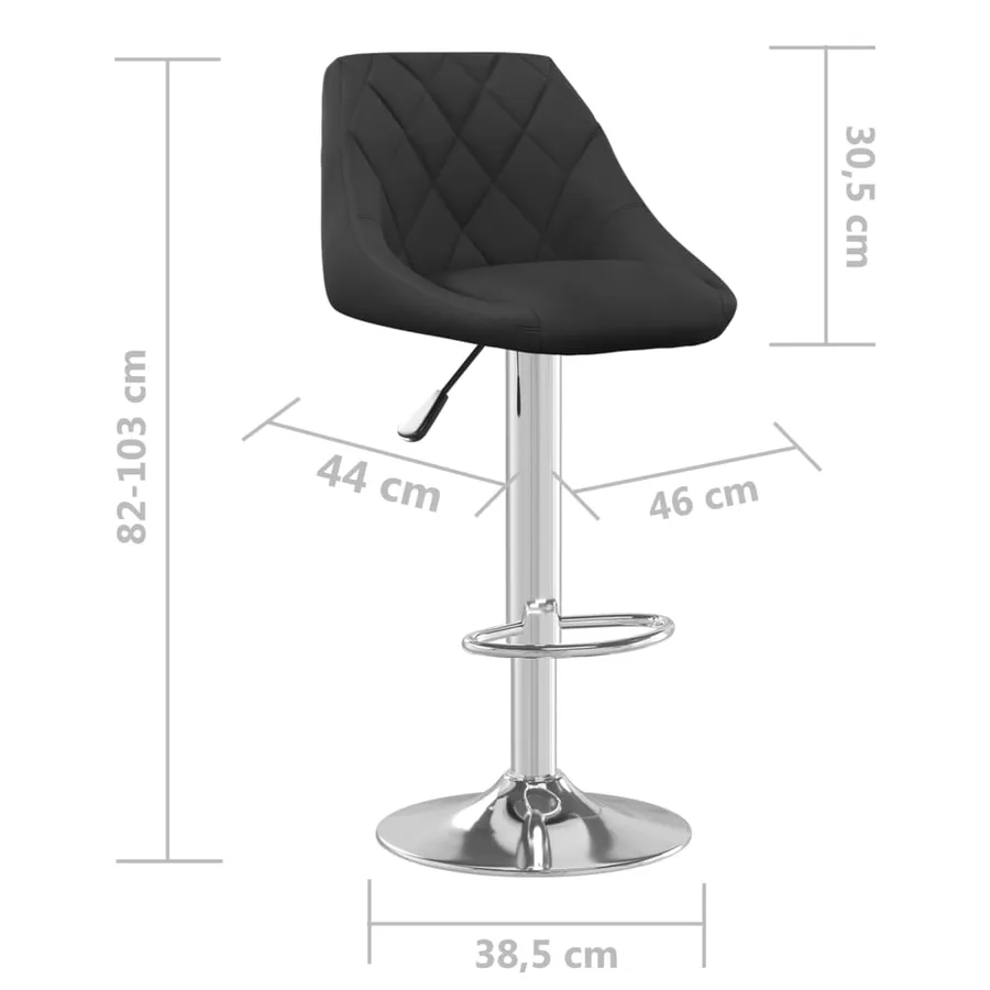 Tabouret de bar Noir Velours - 8