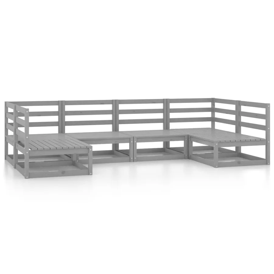 Salon de jardin 6 pcs bois de pin massif - 2