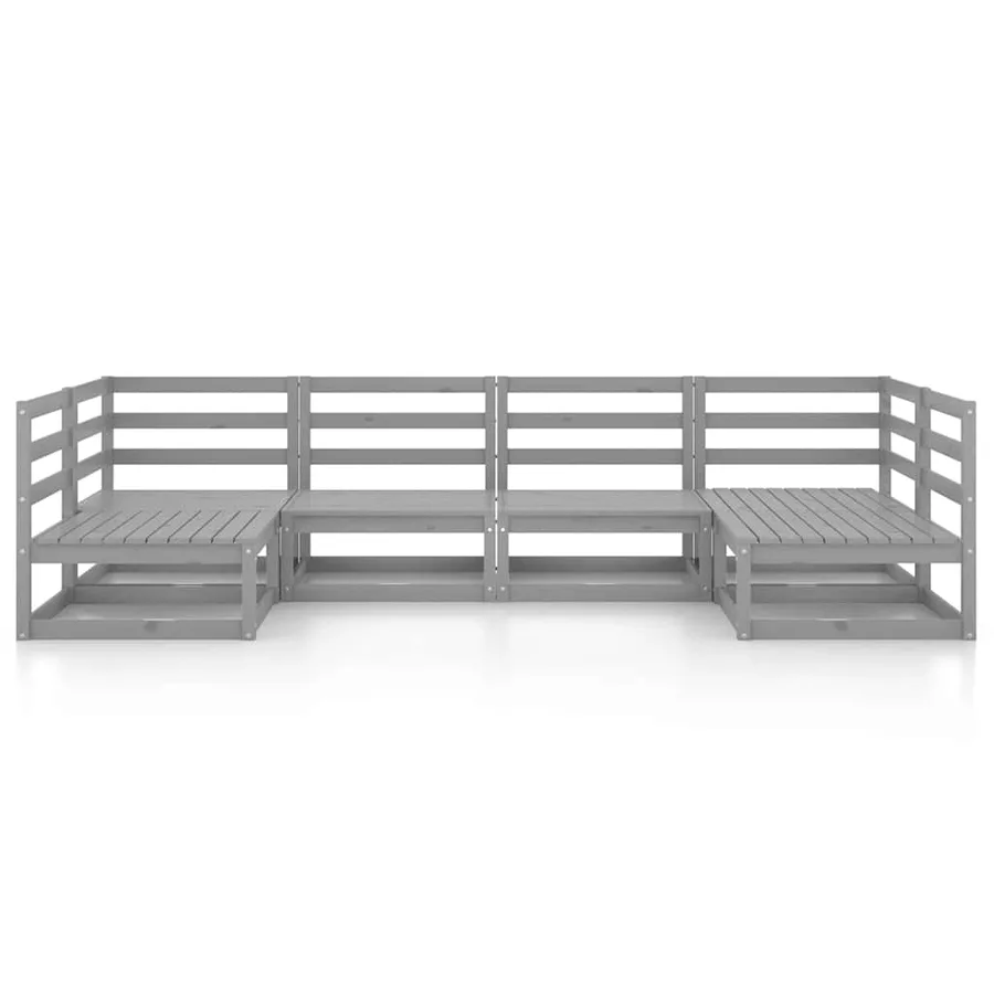 Salon de jardin 6 pcs bois de pin massif - 3
