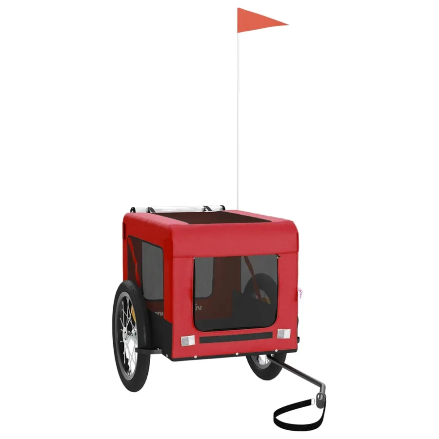 Remorque de vélo pour animaux de compagnie rouge et noir - 2