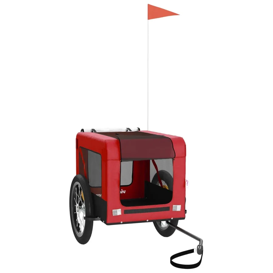 Remorque de vélo pour animaux de compagnie rouge et noir - 3