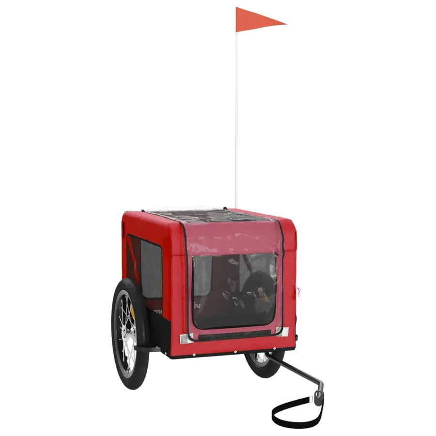 Remorque de vélo pour animaux de compagnie rouge et noir - 4