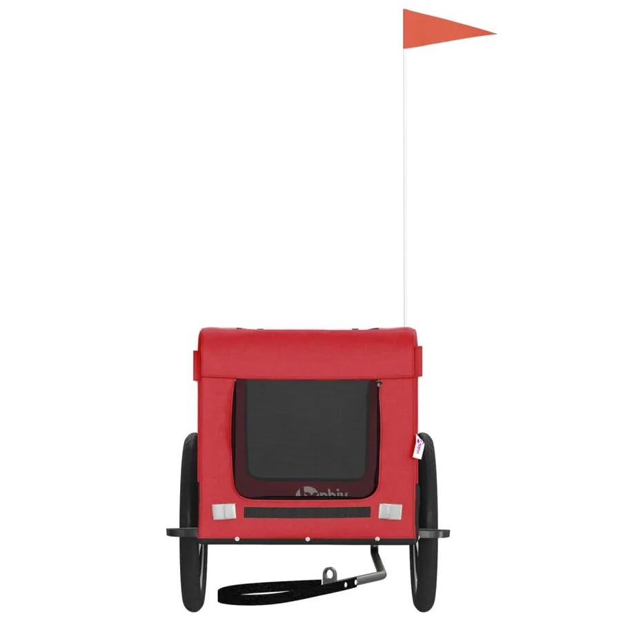Remorque de vélo pour animaux de compagnie rouge et noir - 5