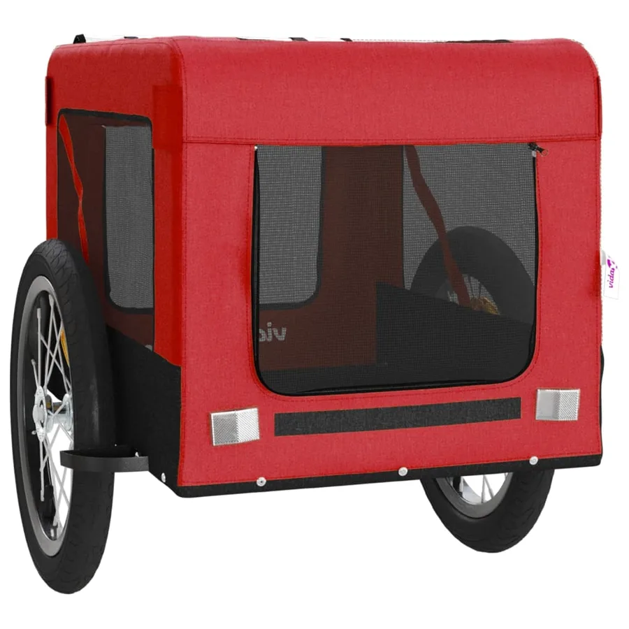 Remorque de vélo pour animaux de compagnie rouge et noir - 8