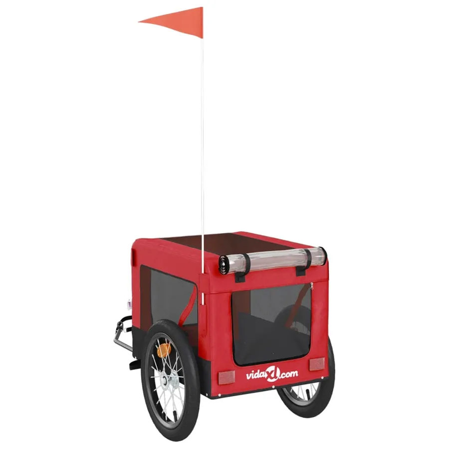 Remorque de vélo pour animaux de compagnie rouge et noir - 9