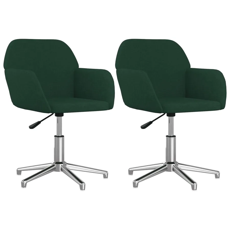 Chaises pivotantes à manger lot de 2 vert foncé tissu - 2